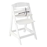 roba Treppenhochstuhl Sit Up III - Mitwachsender Baby Hochstuhl - ab 6 Monaten - Kinderhochstuhl aus Holz weiß - Stuhl bis 70 kg belastbar, 1 Stück (1er Pack)