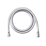 WDSBZNB Schlauch Dusche PVC-Brauseschlauch, Flexibel, Flexibles Duschrohr for Badezimmer-Duschkopf, 1,5 M, Goldenes Silber, Schwarz, Bad-Duschschlauch-Zubehör(Silver)