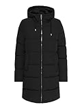 ONLY Damen Lange Puffer Jacke | Warmer Stepp Wintermantel mit Kapuze | Wattierter Blouson ONLDOLLY, Farben:Schwarz, Größe:M