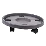 BESPORTBLE 1Stk Dicke Mobile Palette Pflanzenuntertasse künstlich Blumenregal auf Rädern Pflanzenuntersetzer bloomcar Pflanzenroller Rundes Blumentopfgestell Blumenvasenhalter Plastik Grey