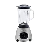 Smoothie Maker, 2-in-1 Standmixer mit 1,5 L Glas-Mixbehälter Blender elektrisch 6 Klingen Edelstahlmesser Mixer mit 2 Stufen und Pulse-Funktion, ideal für Püree, Shakes und Smoothies (schwarz)