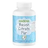 MADENA BasenCitrate Pur, 180 Kapseln mit 100% organischen Basen und viel Magnesiumcitrat, Zink, Kalium, Calcium, plus viel Vitamin D3