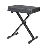 MUSIC STORE BN-90 BK, Klavierbank, Blitzschneller Aufbau, Zusammenlegbar, Gepolsterte Sitzfläche, Variabel einstellbare Sitzhöhe