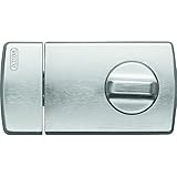 ABUS Tür-Zusatzschloss 2110 - Tür-Zusatzsicherung mit Drehknauf innen und Schließzylinder außen - für nach links und rechts öffnende Eingangstüren - silber