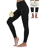 Merlvida Thermoleggins für Damen Verdickte Fleece Gefütterte Leggins High Waist Thermo Leggings Gefüttert Damen Winter Warme Strumpfhose Schlanke Hose Blickdicht Sportleggins Jogginghose Yogahose Lang