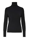 ONLY Basic Strickpullover Einfarbiger Rollkragen Knitted Stretch Sweater Langarm Rundhals Shirt ONLVENICE, Farben:Schwarz-2,Größe Damen:S