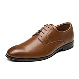 Bruno Marc Herren Anzugschuhe Schnürhalbschuhe Klassischer Business Derby Oxford Hochzeit Schuhe Schnürschuh Lederschuhe BRAUN Größe 43 (EUR) SBOX229M-E