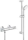 GROHE Precision Flow - Thermostat-Brausebatterie (wassersparend, Sicherheitssperre bei 38°C, langlebige Oberfläche), chrom, 34841000