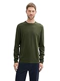 TOM TAILOR Herren 1043266 Basic Strickpullover mit Kaschmir, 36230-Rosin Green Melange, XXXL