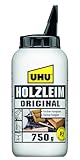 UHU Holzleim Original Flasche, Universeller Weißleim - geeignet für alle üblichen Holzarten und -verklebungen, 750 g