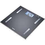 Beurer BF 180 Diagnosewaage, Körperfettwaage mit BMI-Berechnung und großer LCD-Anzeige, schwarz