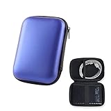 Festplattentasche Festplatten Case HDD Case Für 2,5 Zoll Festplatten und SSD, Robust&Stoßsicher Tasche Hülle für Portable/Extreme Portable SSD Externe Festplatte, Hart Reise Tragen Etui Case - Blau