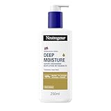 Neutrogena Deep Moisture Bodylotion mit Mandelöl, sofort einziehende Körperlotion für 72h intensive Feuchtigkeit, nicht fettende Hautpflege Lotion mit Pro-Ceramide Technologie für trockene Haut 250 ml
