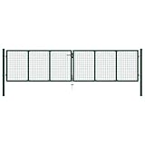 Emmtore Mesh Gartentor Doppelflügeltor Doppeltor Gartentür Zauntor Hoftor Zauntür Gartenpforte Einfahrtstor Tor Stahl,390 x 100 cm