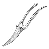 MITSUMOTO SAKARI 28 cm Japanische Hochleistungs Küchenschere, Federbelastete Ganzstahl Küchenschere, Profi Geflügelschere aus Edelstahl für Huhn, Fleisch, Knochen