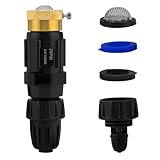 Tropfbewässerungs-Wasserhahn-Adapter-Set, 25 PSI Regler mit Filter, Rückflussverhinderer, 3/4 Zoll GHT Wasserhahn auf 1/2 Zoll & 1/4 Zoll Schlauch, Klempnerband