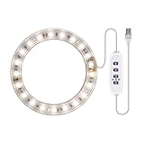 LED Grow Lights Vollspektrum Pflanzenlampe mit 20 LEDs 12H 16H Timer 5 Dimmbare Stufen Höhenverstellbar USB Engel Ring für Sukkulenten