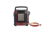 Mr. Heater Portable Buddy mit einem ölfreien Schlauch (1,5 Meter) zum Anschluss an Gasflaschen, bis zu 2,4kW Leistung, Outdoor-/Campingheizung,inkl. Adapter für Gaskartuschen mit 7/16-Gewinde