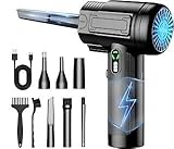 RADCLO Elektrische Staubgebläse Akku, 3-Stufen 100000U/min Druckluftgebläse, USB-C Wiederaufladbarer Compressed Air Duster mit LED-Beleuchtung, 2000mAh Akku für PC, Auto, Tastatur, Bürogeräte
