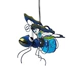 Kznifmk Solarbetriebene Insektenstatue aus Eisen mit LED-Lichterkette, Baumornament zum Aufhängen für Zaun, Hof, Garten, Dekoration C