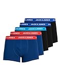 JACK & JONES Herren JacLee Trunks 5 Pack Boxershorts, Blau (Surf The Web Detail: Surft The Web/Estate Blue/Blue Jewel), M EU