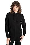 C&A Damen Hoodie-Sweatjacke Unifarben schwarz 2XL