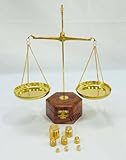Messing-Gewichtswaage, Miniatur-Messing-Tarazu/Vintage-Gewichtsmaschine, Balance-Gerechtigkeitswaage, Apothekerwaage mit einer Gewichtskapazität von 50 g