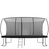 Zero Gravity Trampolin Outdoor oval, TÜV GS geprüft, Komplettset inkl. Leiter, Aufbauvideo, Outdoor Trampolin für Kinder & Erwachsene mit innenliegendem Sicherheitsnetz (457x305cm / Black)