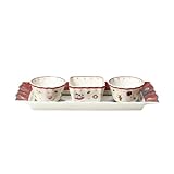 Villeroy & Boch - Toy's Delight Dip Set 4 Teilig, Servierplatte mit Schälchen, Dipschälchen Set Weihnachten, Tischdekoration Toys, Serviertablett, Schalen, Weihnachtsgeschirr, Premium Porzellan