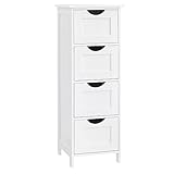 VASAGLE Badezimmerschrank, Badschrank, Beistellschrank mit 4...