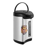 Heißwasserspender, Glühweinkocher 4L Wasserkocher Edelstahl mit Thermostat und Überhitzungsschutz Heißgetränkeautomat Heißgetränkespender Thermopot 750W für Schule, Haus, Büro, Hotel