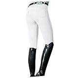 Reithose Damen Vollbesatz Mit Handytasche: Radlerhose Damen Lang Hoher Bund - Damenreithose Sommer Grip Stretch Sportreithose Silm Fit Reitleggings Shape Weichem Unterziehhose Trainingshose Laufhose