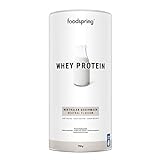 foodspring Whey Protein Pulver Neutral – Mit 24g Eiweiß zum Muskelaufbau, perfekte Löslichkeit, aus Weidemilch, reich an BCAAs & EAAs - 750g