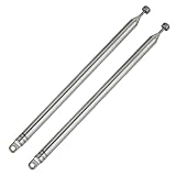 AQSQWQ 2 Stück Radio Antennen 7 Abschnitte Teleskopantenne Antenne 76cm Kompatibel mit TV ATSC DVB-T DVB-T2 Tragbarem Innenradio Bluetooth-Stereoempfänger AV-Audio Vedio-Heimkinoempfänger