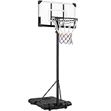 Yaheetech Basketballständer Basketballkorb mit Rollen Basketballanlage für Indoor oder Outdoor Höhenverstellbare Korbanlage Standfuß mit Wasser oder Sand befüllbar