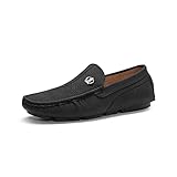 Bruno Marc Herren Klassische Mokassins Flache Slipper Slip on Penny Loafer Weich Comfort Schuhe SCHWARZ 3251314-E Größe 42 (EUR)