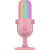 Razer Seiren V3 Chroma - RGB USB-Mikrofon - Supernieren Kondensator-Mikrofon mit Tap-to-Mute (Reaktive Beleuchtung, Digitaler Verstärkungsbegrenzer und integrierter Schockdämpfer) Quartz