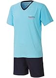 kbsocken Herren Schlafanzug kurz 100% Baumwolle Herrenschlafanzug Shorty Herren Kurzer Schlafanzug Herren Shorty Pyjama kurz Nachtwäsche Herren in den Größen M L XL XXL 3XL