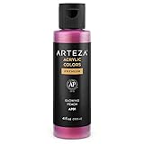 ARTEZA Acrylfarbe irisierend, A701 Leuchtende Pfirsich-Chamäleonfarbe, 118 ml Flasche, hochviskose Acrylmalfarbe wasserbasiert und mischbar, irisierende Farbe für Leinwand, Holz, Steine, Stoffe