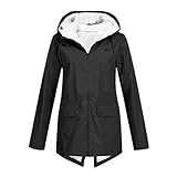 Ybing Regenjacke Damen Warm Fleece Gefüttert Winterjacke Leichte Wasserdicht Regenmantel Große Größen Teddyfleece Softshelljacke Zip Fahrrad Jacken Wanderjacke Outdoorjacke