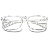 MAGIMODAC Anti-Blaulicht Brille Rechteckige Damen Herren Federscharnier Computer-Brillen Brillenfassungen Computerbrille ohne Stärke Transparent +0.0