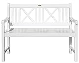 Landhausbank LÜBECK weiß lackiert, 2-Sitzer aus Eukalyptus FSC, B 120 x H 89 x T 59 cm