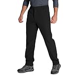 Wasserdichte Herrenhose, warm, mit Fleece gefüttert, Skihose, Schneehose, winddicht, Softshell-Thermohose, Winter, für Wandern, Golf, Walking, mit 5 Reißverschlusstaschen, Schwarz , 52