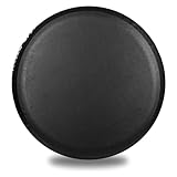 Geloo 14 Zoll Schwarz Reserveradabdeckung, Universal Weiches Leder Reifencover Wasserdicht Staubdicht für Durchmesser 60cm-69cm/24-27