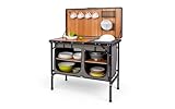 camp LIFE Capri Küchenbox | Campingschrank Campingküche Reiseküche faltbar mit Aluminiumgestell | Outdoor Küchenschrank Camping Küche Miniküche für Vorzelt inkl. Tragetasche (Deluxe)