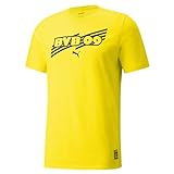 PUMA BVB FtblCore Tee 759992 T-Shirt, Cyber Yellow-Puma Black, S