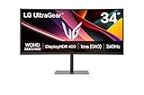 LG Ultragear 34G630A-B Gaming-Monitor: 34' Curved VA, WQHD (3.440x1.440), 240Hz, DisplayHDR 400, 21:9, AMD FreeSync Premium, 2X HDMI 2.1, DP 1.4, USB-C, Schwarz.