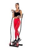 Hop-Sport Swing Stepper HS-45S Slim Up-Down-Side-Stepper für Zuhause - Ganzkörpertraining - inkl. Trainingscomputer (Rot)