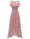 Berylove Cocktail Paillettenkleid Lang Kleid Vokuhila Kleid Prom Dress Abschlussball Kleider Brautkleider Grosse Grössen Ball Kleid Evening Dresses 7051XP Blush XXXL