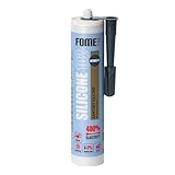 Anthrazit Silikon Bad Dichtmasse [310 ml] - Professionelles Silikon Anthrazit Wasserdichtes Sanitärsilikon - Sanitärsilikon Anthrazit Silikon Badezimmer, Rinnen und Fensterabdichtung von Fome Flex